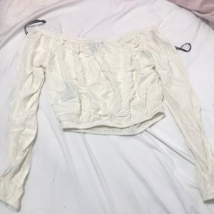 Off the shoulder long sleeve shirt